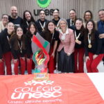 Equipe de vôlei campeã dos Jesc
